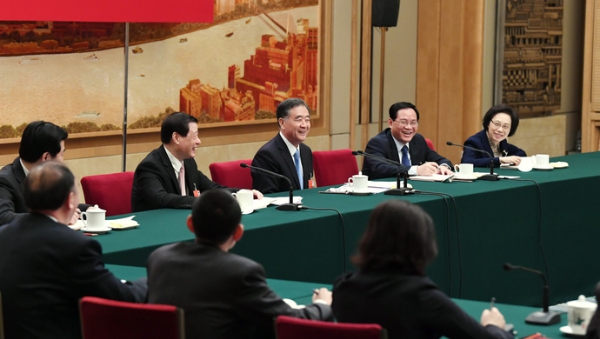 汪洋参加上海代表团全团审议