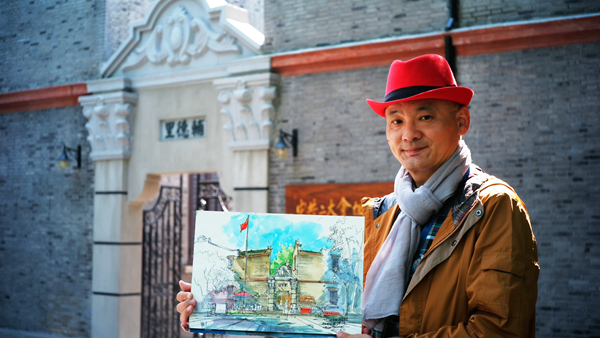 他花5个月为上海100处红色地标“画像”，每幅画都有故事 | 上海宝藏爷叔⑧
