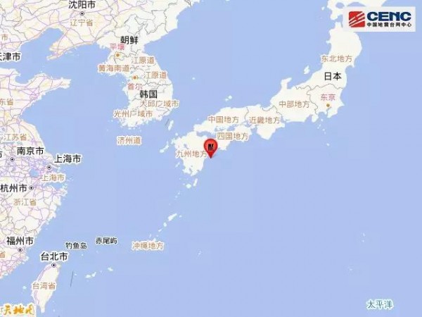 日本九州岛附近海域发生5.2级地震
