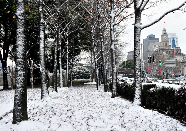 上海雪景图片外滩图片