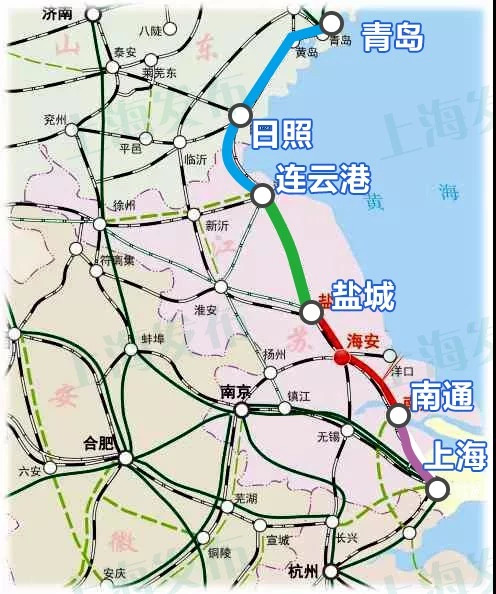 1400公里缩短至800公里上海到青岛的铁路运输距离将连成一线~未来沪通