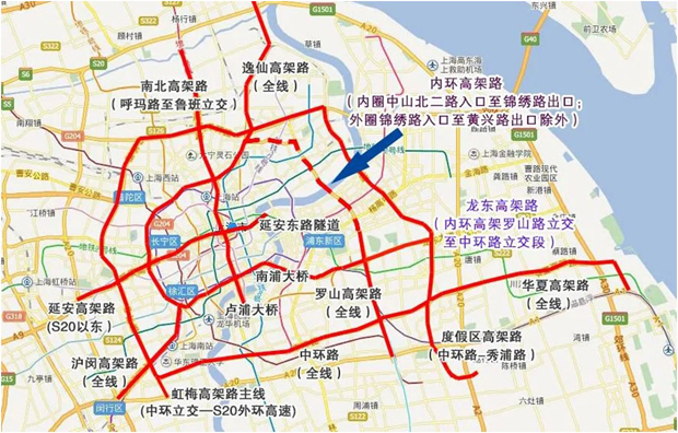 上海外地车限行2021图片