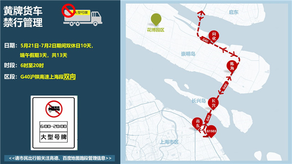 上海警方 花博会期间g40沪陕高速部分时段路段禁止客 货车通行 手机新民网