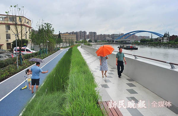 蕴藻浜滨水步道庙行段贯通开放